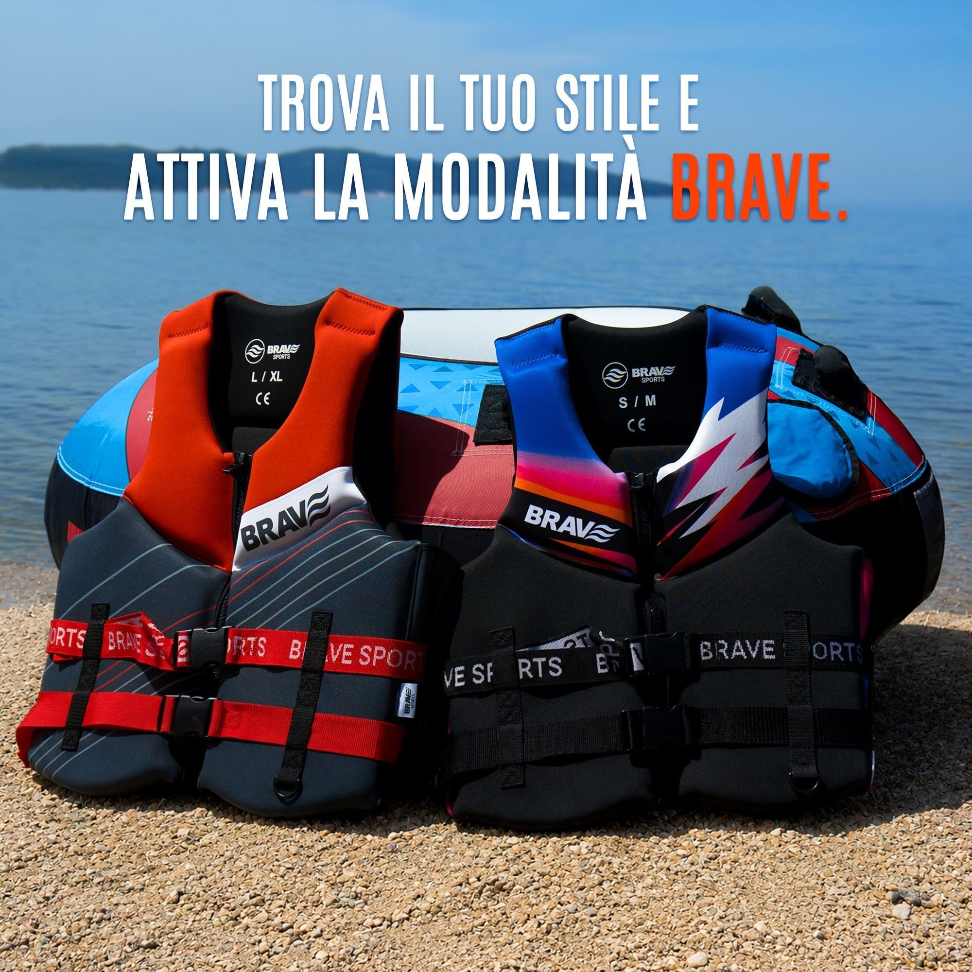 Giubbotto Salvagente 50N Omologato per Adulto – Gilet Salvagente per Moto d’Acqua, Kayak e Paddle Surf – Neoprene + EPE – Chiusura, Cinghie Regolabili