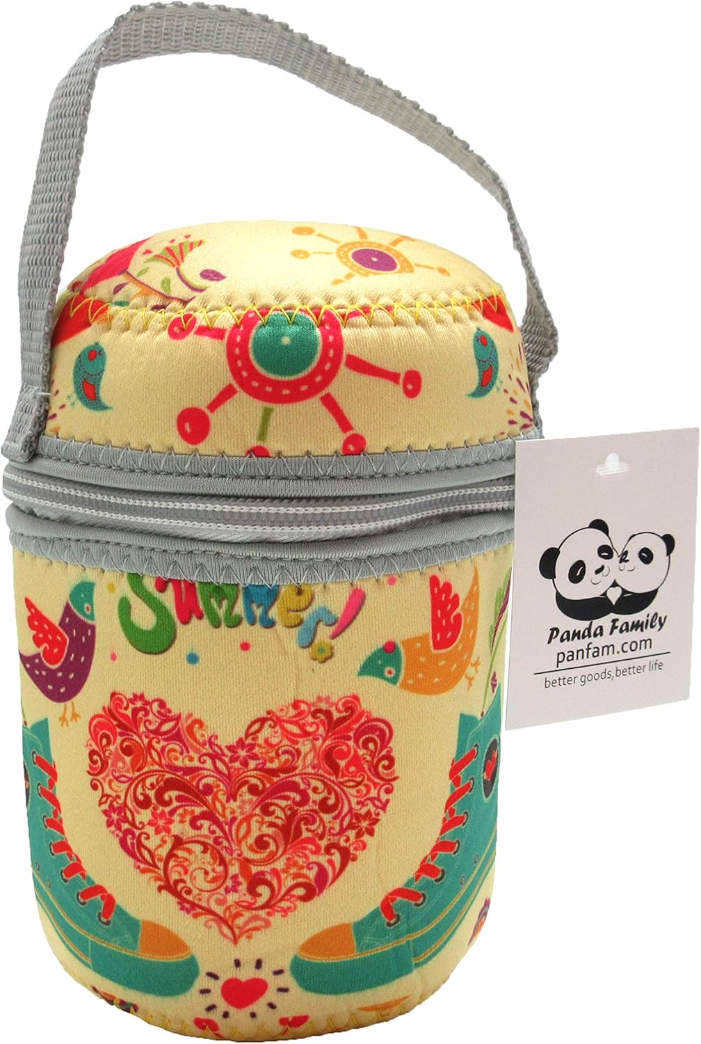 Amazon Co Jp Panda Family パンダファミリー スープジャーポーチ ホルダー 持ち手 丸型 おにぎり 保冷バッグ 保温バッグ お弁当バッグ ファンシー チェック柄 シンプル チャック付き 男女兼用 全8色 ホーム キッチン