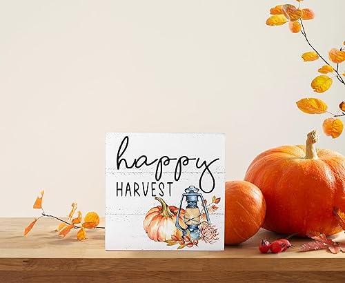 Miniatura 2 de Decoración de otoño para mesa, caja de madera, letrero de feliz cosecha, farol, calabaza, otoño, Acción de Gracias, Halloween, decoración de