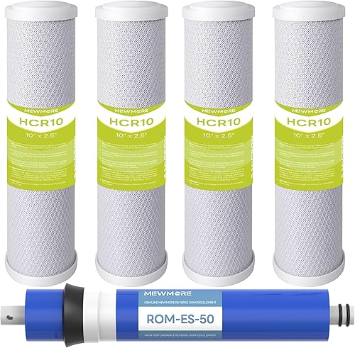MewMore Paquete combinado de repuesto de filtro de agua RO FX12P, FX12M, TFM-24 apto para GE RO System GXRM10RBL GXRM10G, 4 filtros de bloque de