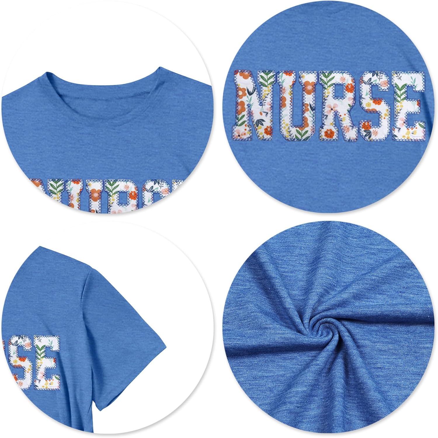 Nurse Shirts for Women: Embroidered Nurse T-Shirt Gift for Nurse Short Sleeve Tee Tops - Image 5