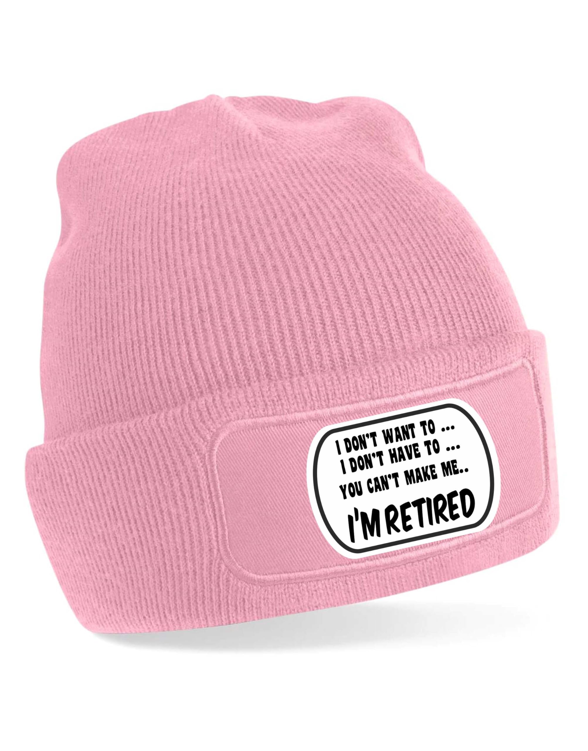 Print4u Women's Pink I Won't I'm Retired Beanie Hat Funny Retirement Present Beanie Hat
