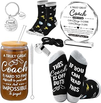 5 Pcs Coaches Gifts for Men Women Coach Appreciation Gifts Cheer Gift Thank You Birthday Party Favor for Night Soccer Baseball Football Softball Basketball Volleyball Golf