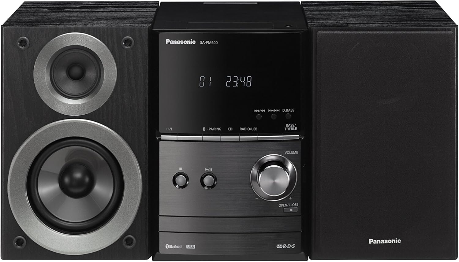 Panasonic SC-PM600 - Equipo De Sonido Para El Hogar (Tecnología Hi- Fi, 40W, Altavoces Bass Reflex, Remasterización USB, USB, CD, Radio FM/AM, MP3, Bluetooth)- Color Negro