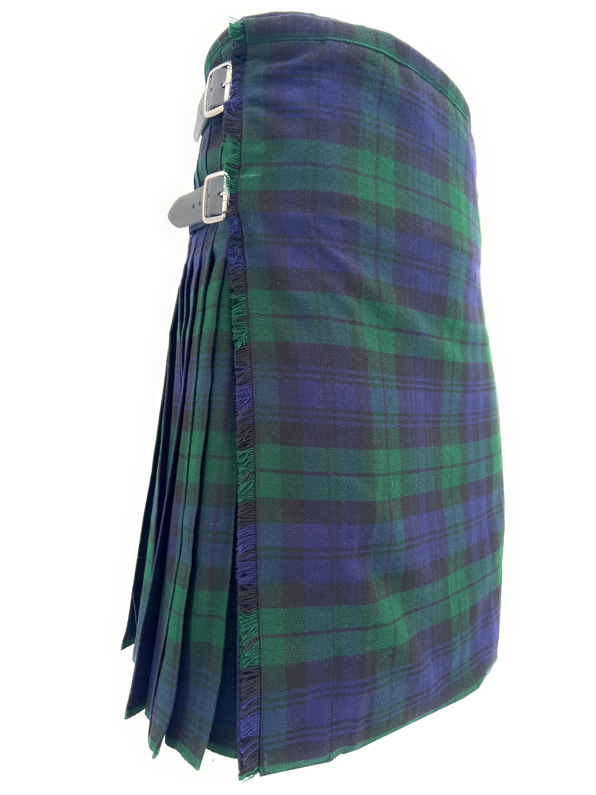 Tartan Tweeds Men's 8 Yard Wool Blend Kilt, 12oz Weight, Extra Deep Pleats, Standard Fit (UK, Waist, 32, Regular, Regular, Black Watch)