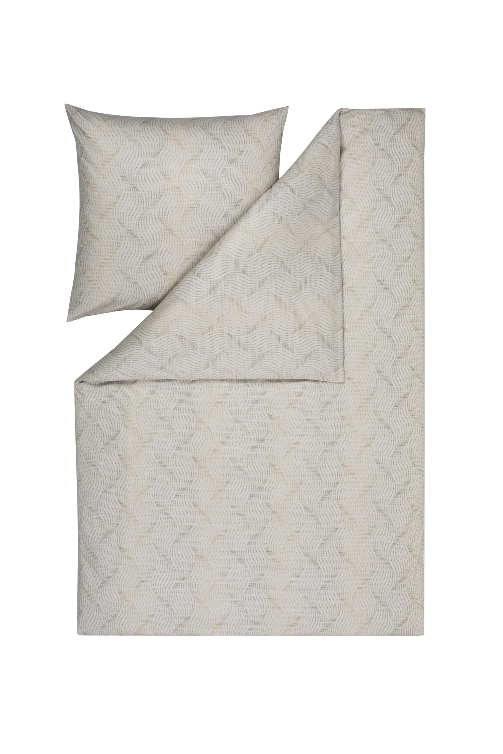 ESTELLA Jersey Bettwäsche Set, 135x200 cm + 80x80 cm, Juri Beige | 100% Baumwolle, trocknerfest, bügelfrei, Mako Interlock Jersey, Deutsche Markenqualität, Designer Bezüge