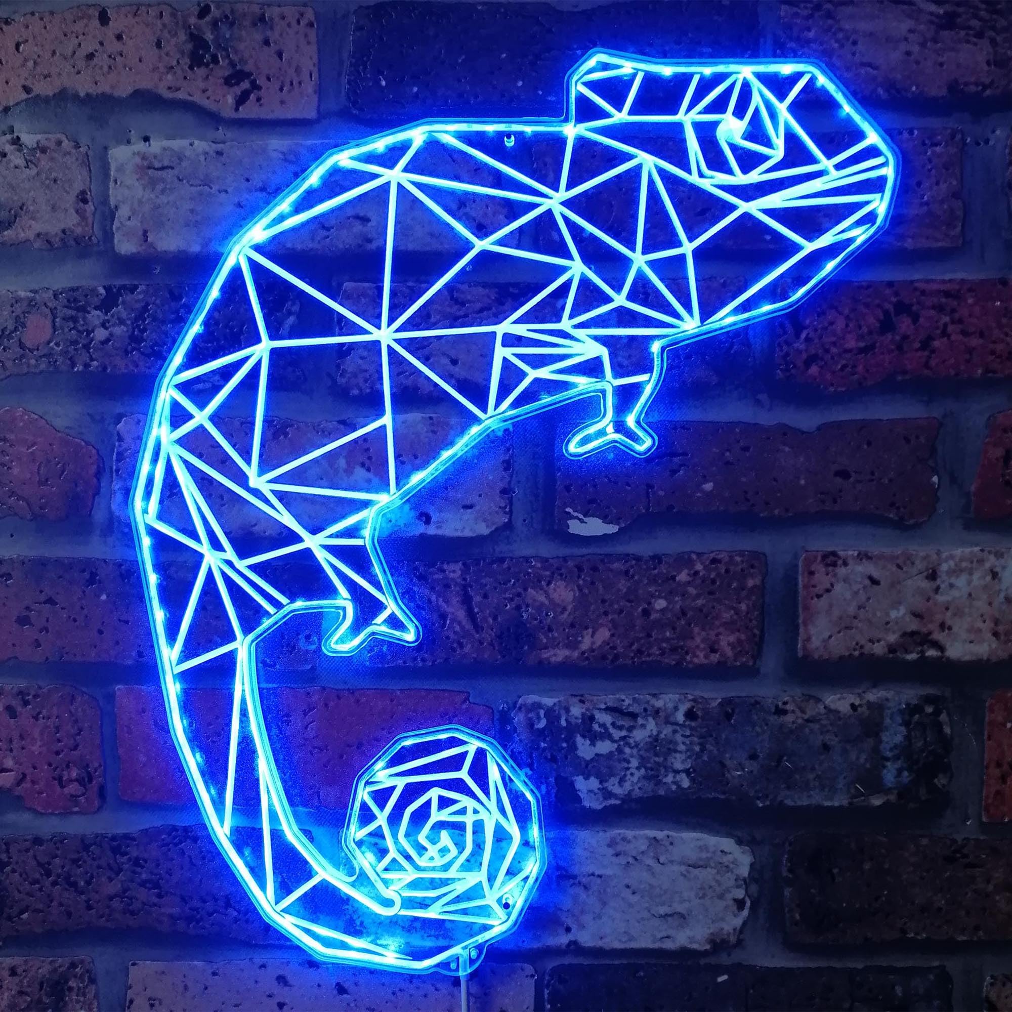 ADVPRO Chameleon Lizard Geometric RGB Dynamic Glam LED Sign - Cut-to-Edge Shape - Smart 3D Wall Decoration - Multicolor Dynamic Signage st06s66-fnd-i0281-c
