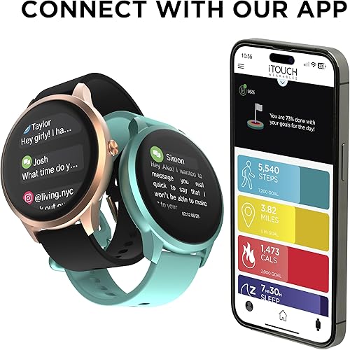 Miniatura 5 de iTouch Sport 4 Smartwatch - Monitor de actividad física, monitor de frecuencia cardíaca, esfera de reloj personalizable, rastreador de actividad y