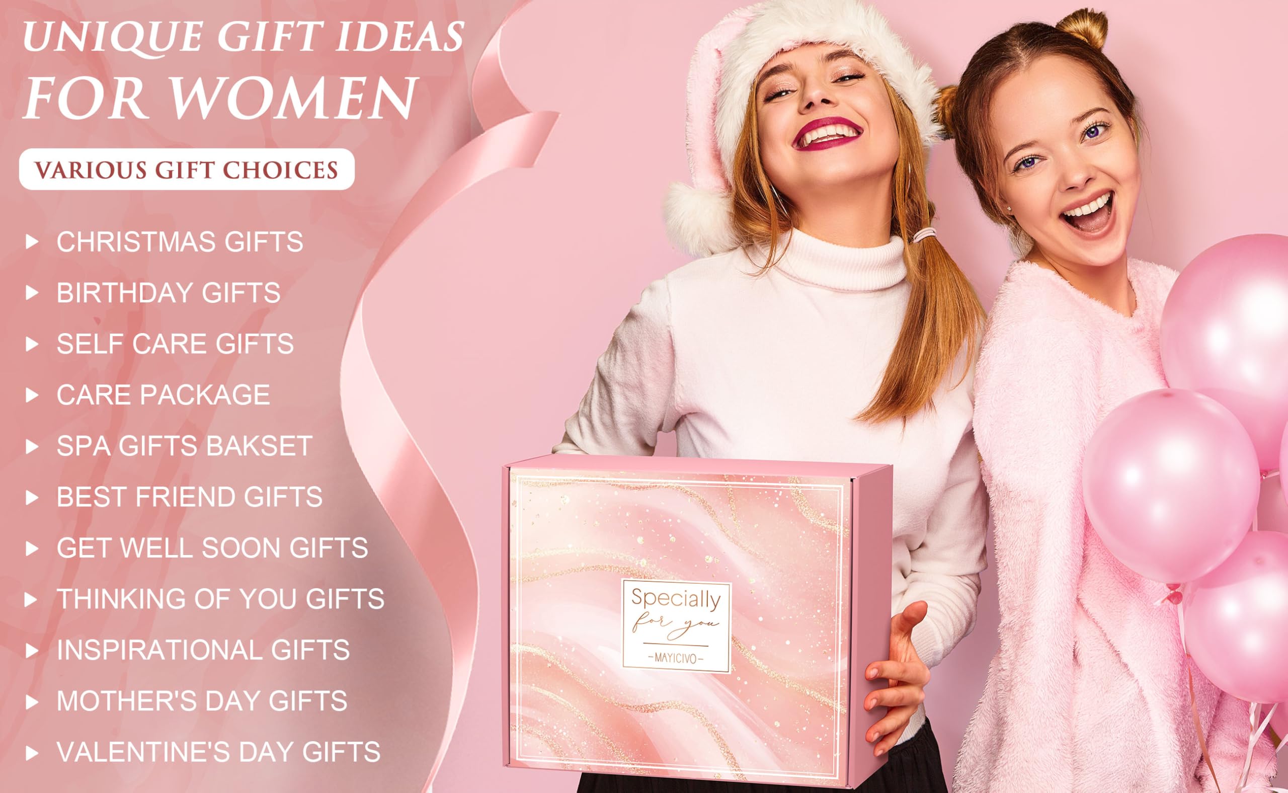 Regalos de cumpleaños para mujeres, regalos de cuidado personal, cesta de regalo para mujeres, regalo relajante de spa con manta de lujo, regalos del día de San Valentín para su mamá, esposa, novia,