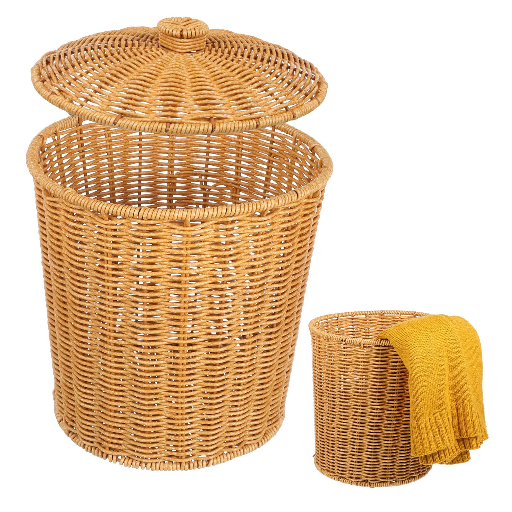 Panier à linge sale en PP avec couvercle robuste Tofficu pour salle de bain