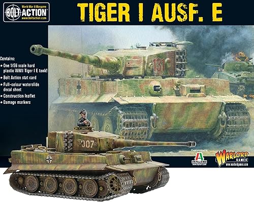 Warlord Games Tiger I Ausf. E - 1:56 / 1.102 in - Kit de tanque de plástico a escala del ejército alemán para Bolt Action altamente detallado en