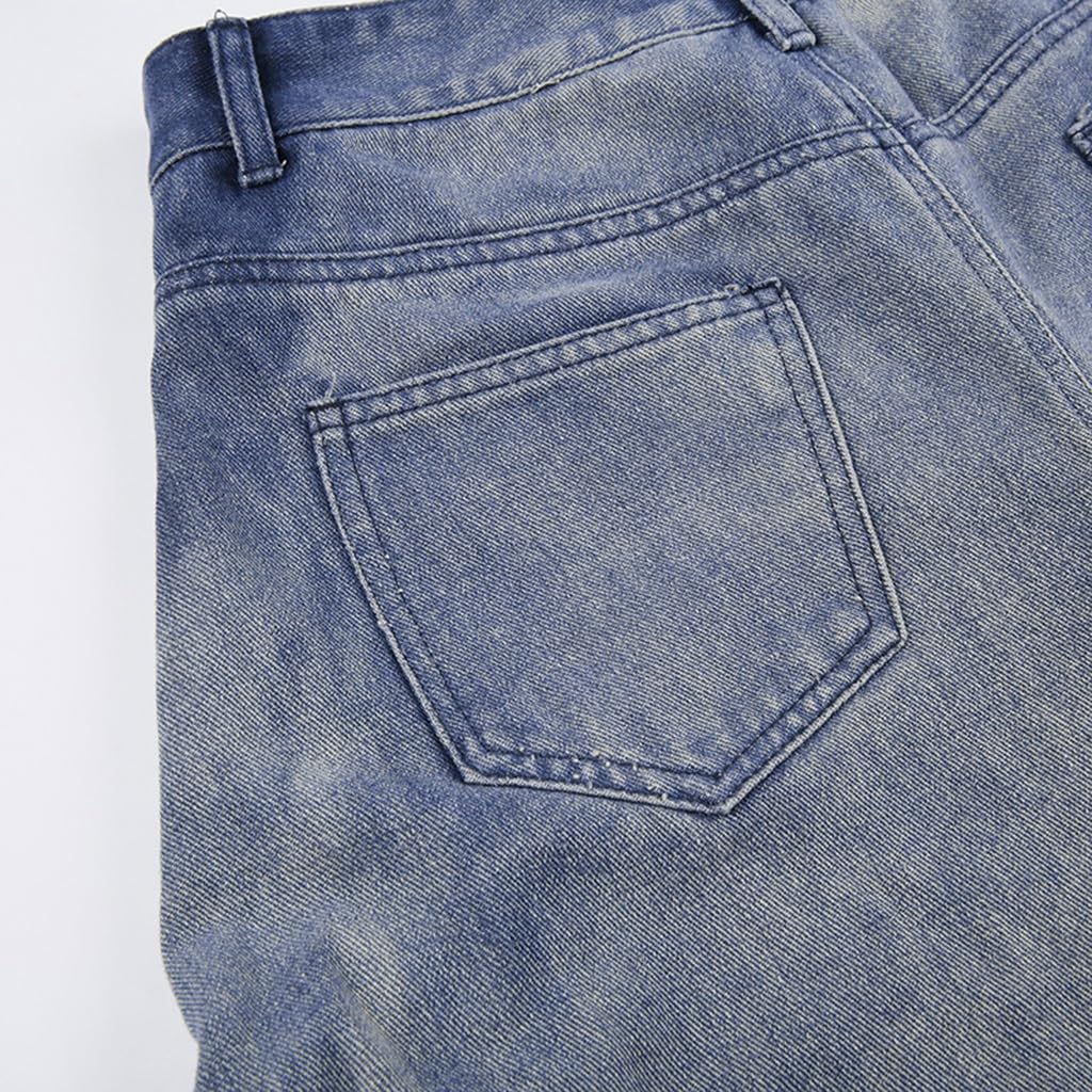 Gonna Lunga in Denim da Donna con Spacco Sexy sulla Coscia e Vita Alta Gonne Estive Casual A-Line Midi con Tasca