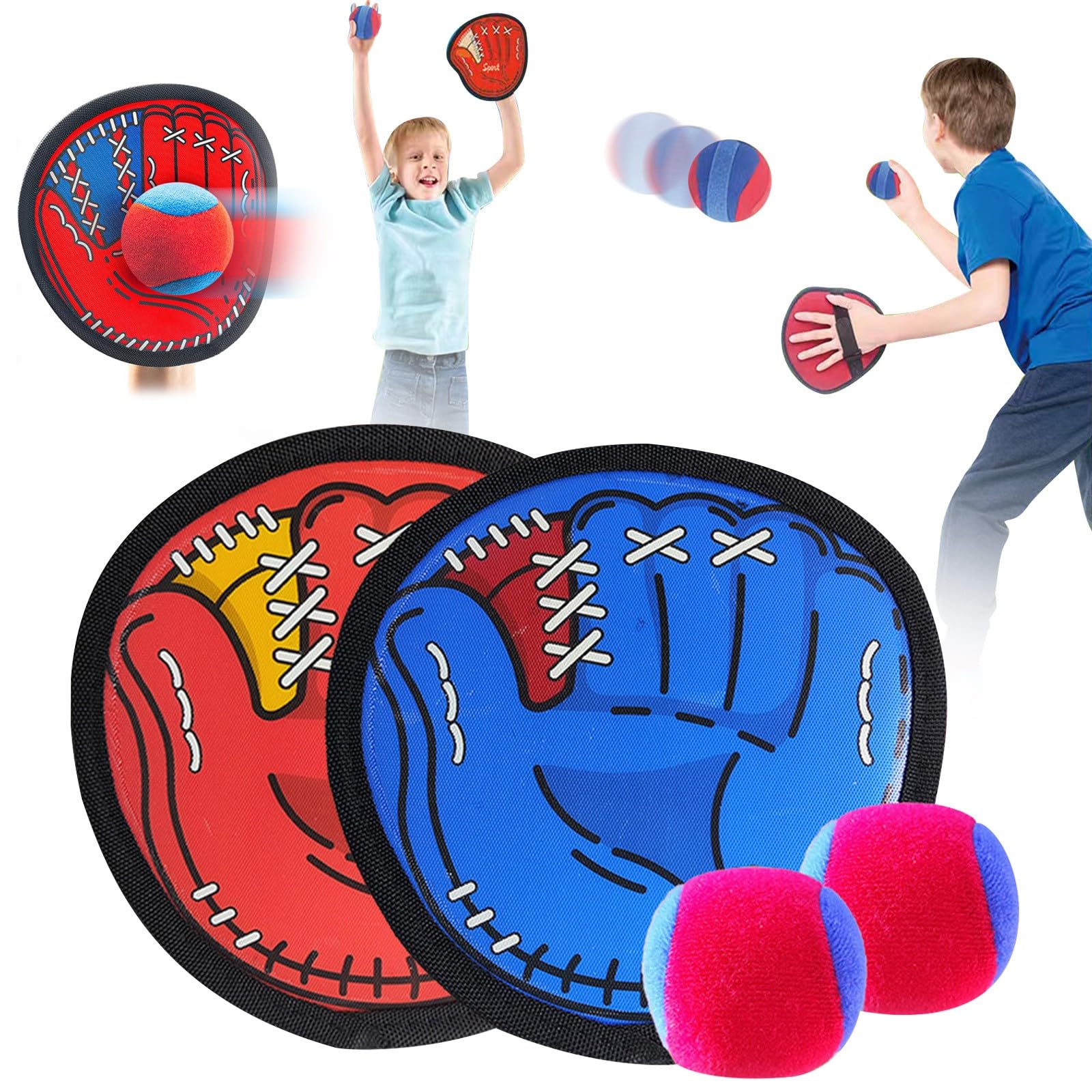 Toss and Catch Ball Game Set for Kids – Sticky Paddle Catch Toy, Outdoor Beach Toys, Yard Games for Garden, Pool, Summer, Sports Day & Family Games