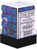 Vista 1 de Chessex Nebula 12mm d6 Nocturnal/Blue w/Luminary Dice Block (36 dice)