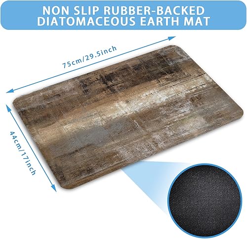 Miniatura 2 de Tapete de baño marrón y gris tapete de baño de arte abstracto antideslizante tapete de cocina ultra suave para baño cocina marrón 1 17 x 295 pulgadas