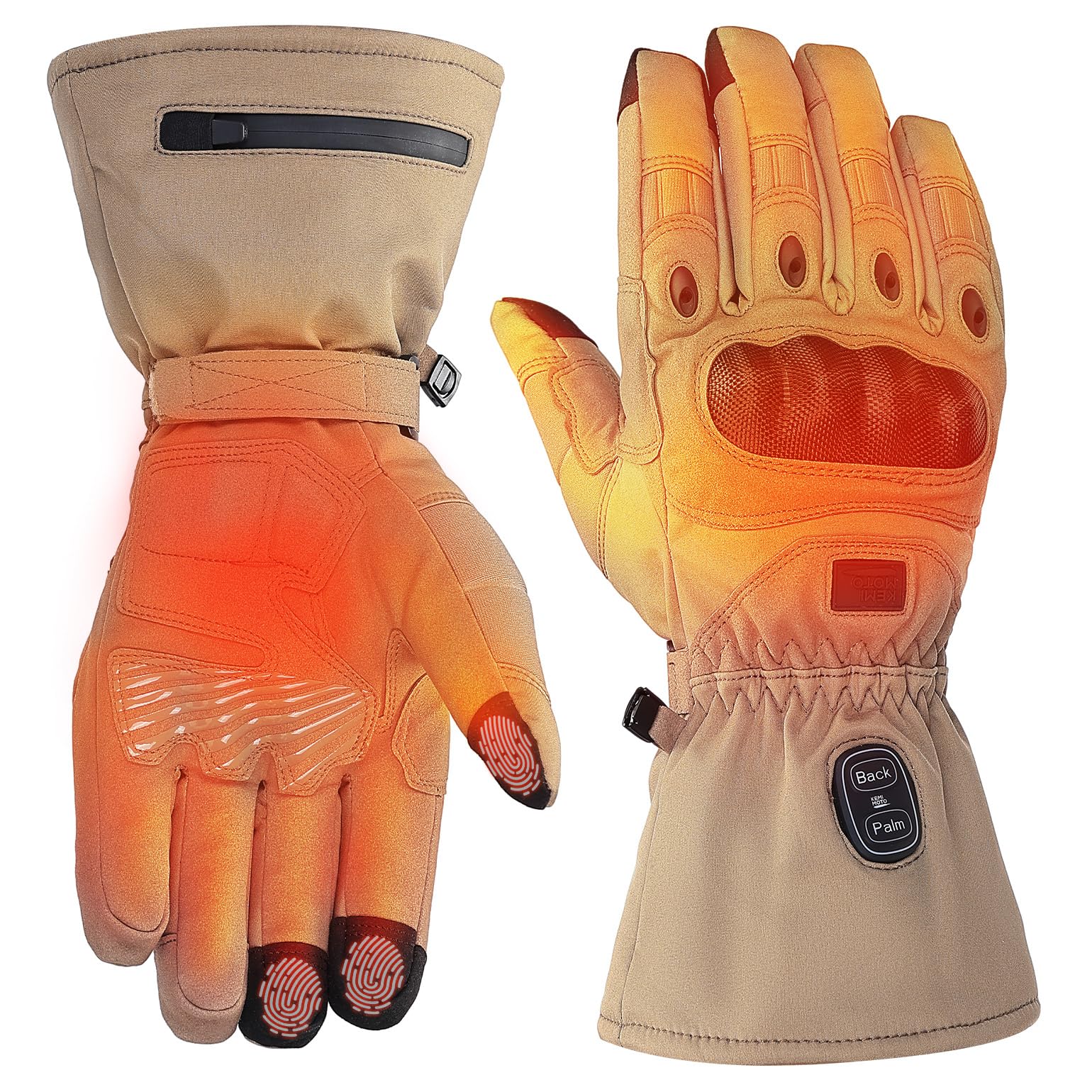 KEMIMOTO Guantes tácticos calefactables,Térmicos para Actividades al Aire Libre y Motociclismo