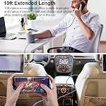 Angle droit USB C Câble,3Pack 10ft USB à USB C Chargeur câble charge rapide 90 Câble de chargeur rapide de type C USBC Cordon de charge pour iPhone 17/16/15 Pro Max Plus,Galaxy, pixels,iPad