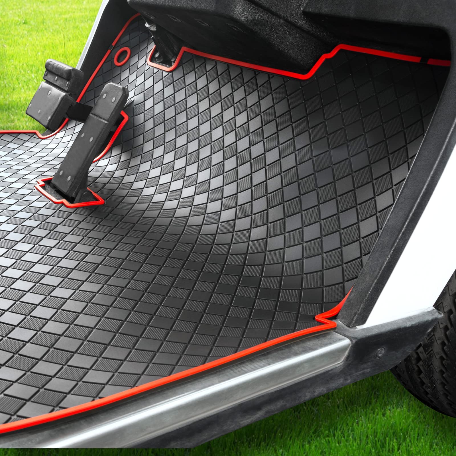 Techlnovat Golf Cart Mat Full Coverage Floor Liner for EZGO TXT (1994+), Club Car Precedent (2004-2022), Valor(1994+), Express S4(2012-2020), Onward & Tempo (2017-2022), Villager & V4L (2019-2022)