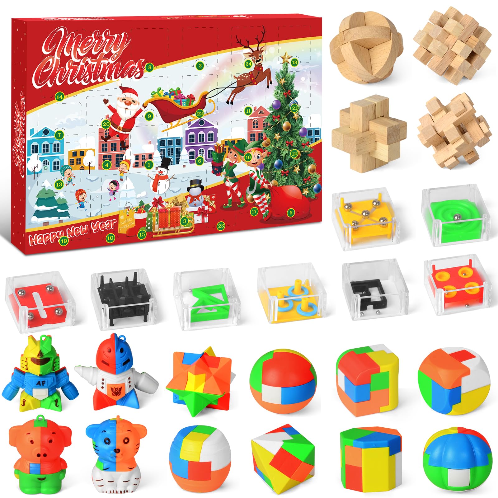 Advent Calendar Puzzle, multi-coloured
