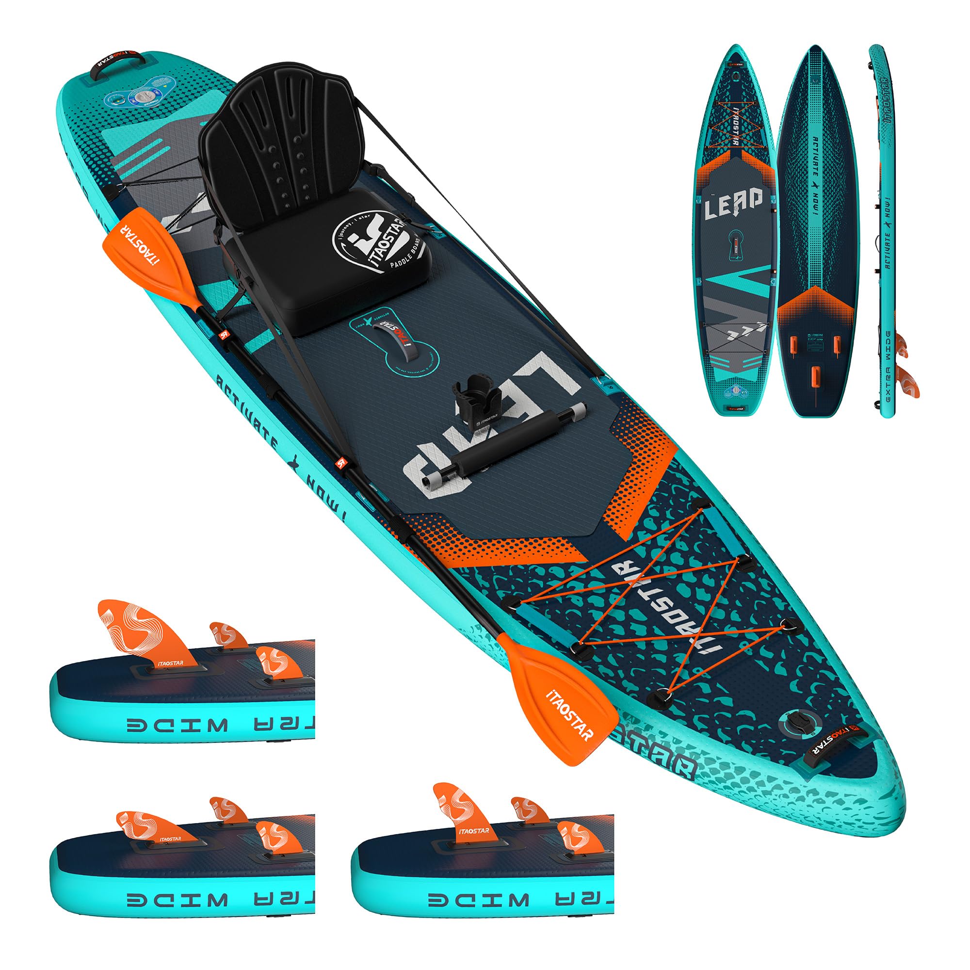 iTAOSTAR Tabla de Paddle Surf Hinchable Extra Ancha Lead Kit de Tabla Sup Premium con 5 Aletas – Tabla de Paddle Surf ultraestable para Adultos y jóvenes – Todos los Niveles de Habilidad