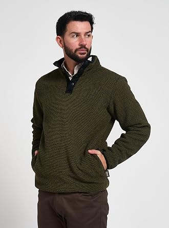 JACK PYKE Ashdown Men’s Fleece Pullover Top – Lightweight Snap Front Fleece Jacket, Elastic Cuffs & Pockets, Field Jumper for Hiking, Work & Outdoor Wear, Sizes S-3XL