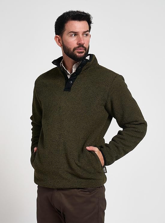 JACK PYKE Ashdown Men’s Fleece Pullover Top – Lightweight Snap Front Fleece Jacket, Elastic Cuffs & Pockets, Field Jumper for Hiking, Work & Outdoor Wear, Sizes S-3XL