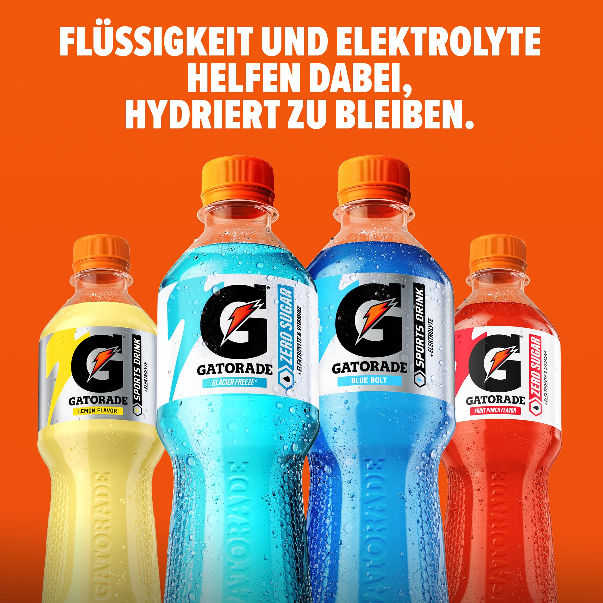 Gatorade Zero Fruit Punch Flavor, zuckerfreies Sportgetränk mit dem Geschmack nach tropischen Früchten, in sportlicher PET-Einwegflasche (12 x 0,5 L)