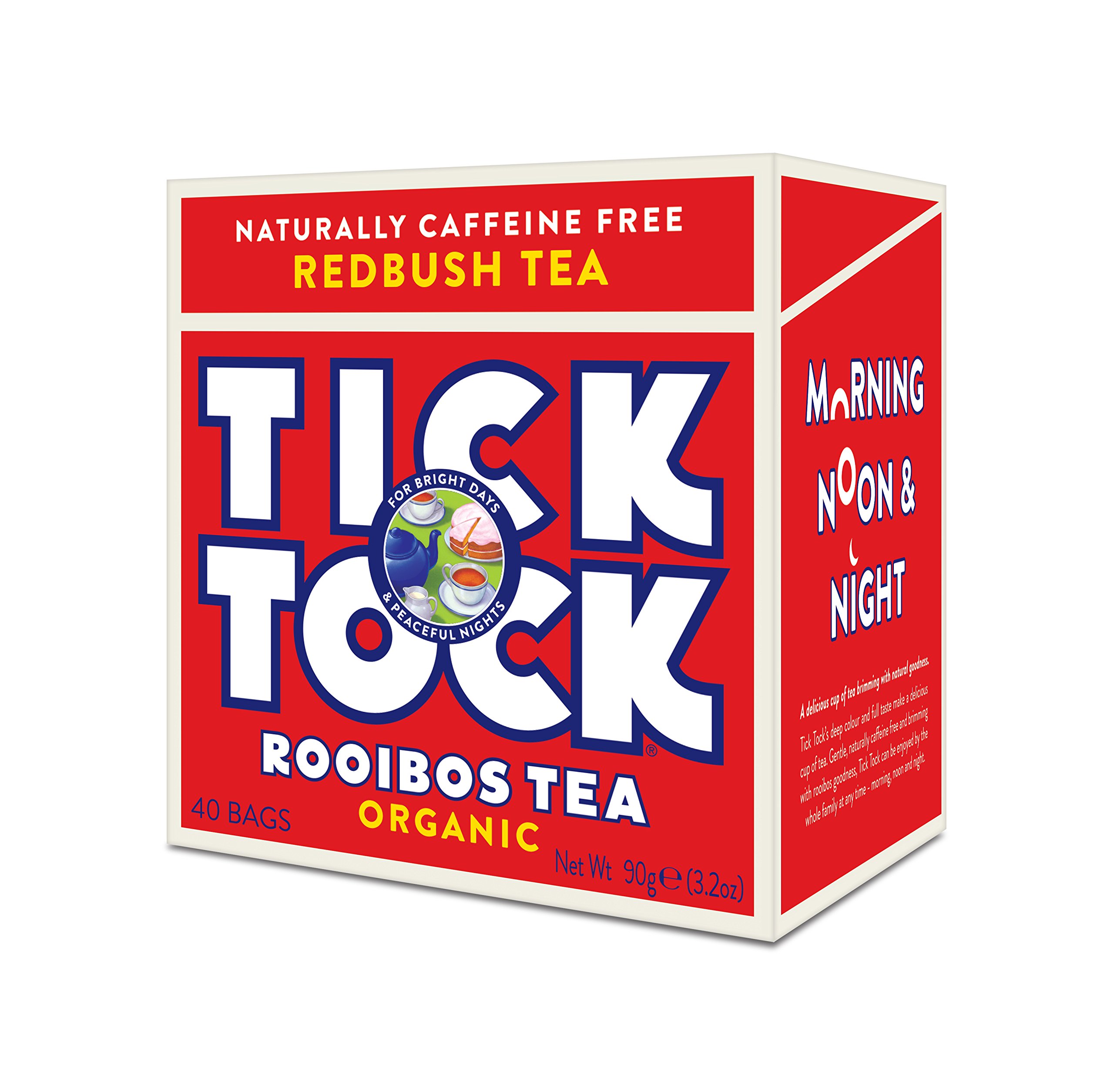 TICK TOCK TEAS Original Rooibos Organic Tea, Red Box, 3.5 Ounce
