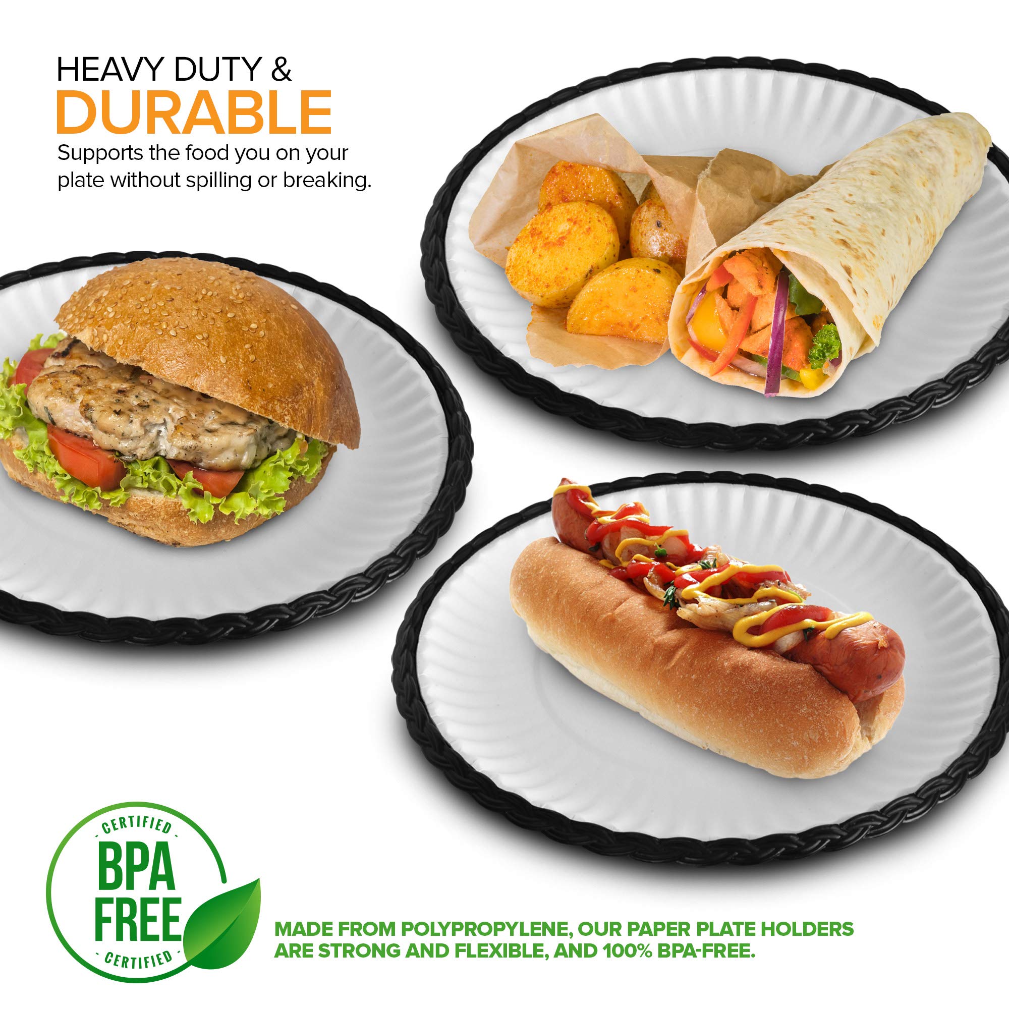 Buy Stock Your Home 9” Paper Plate Holder in Black (12 Count) Paper