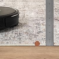 Vista 9 de Bloom Rugs - Alfombra caminera Caria lavable, antideslizante, de 3,05 m, color marfil/gris/caramelo tradicional, para entrada, pasillo, baño