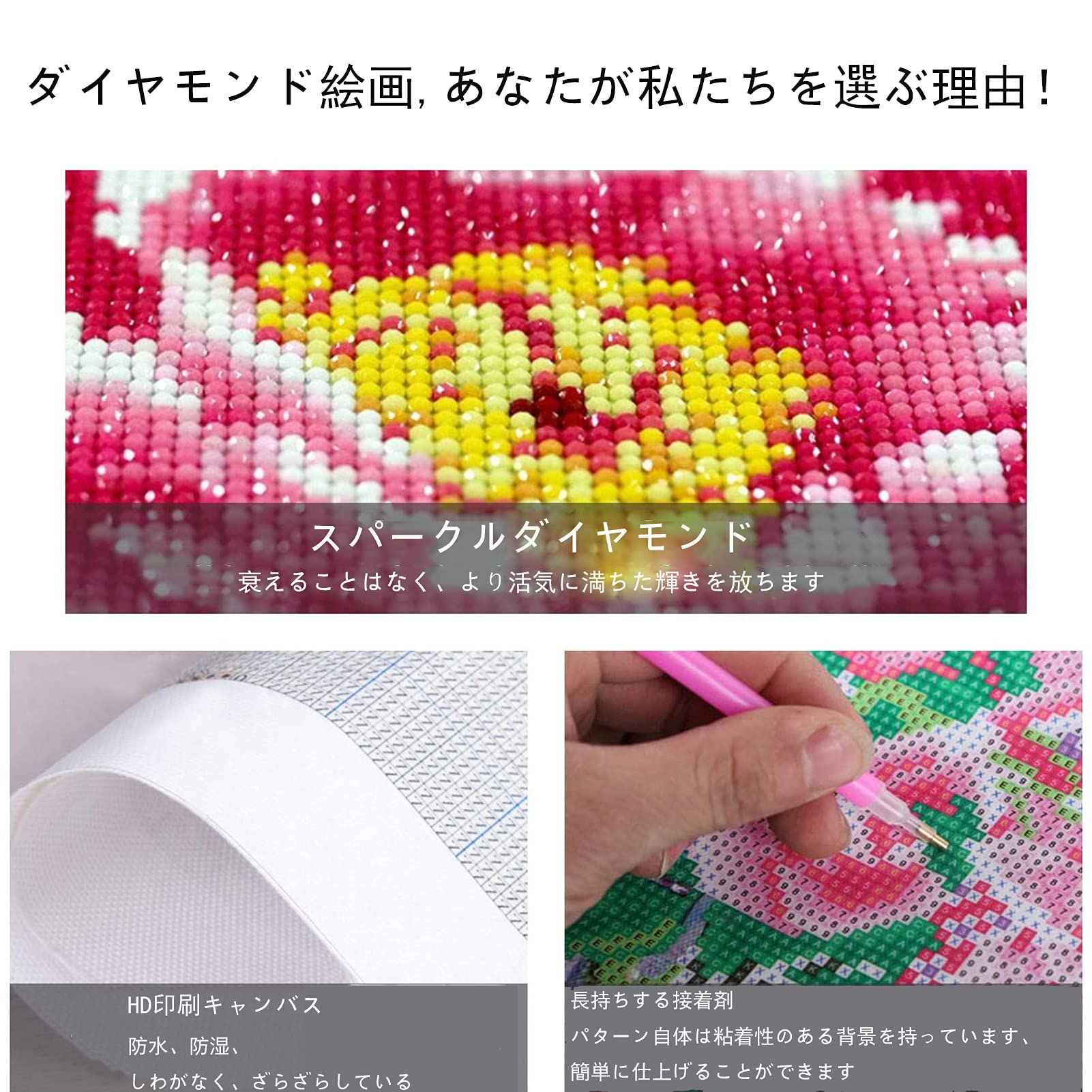 Amazon.co.jp: ビーズアート全面貼り付けタイプダイヤモンドアート