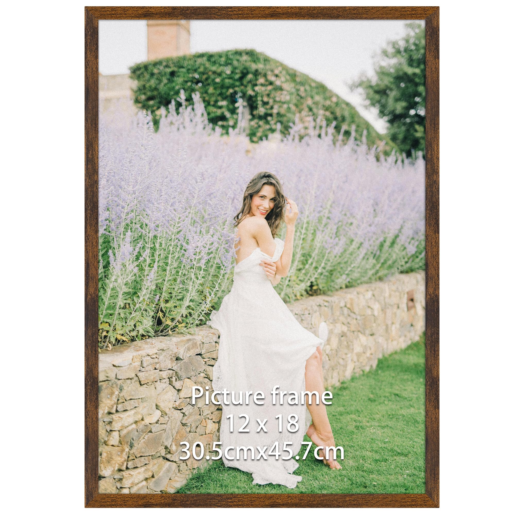 Giftgarden 18x12 inch Picture Frame Brown, Wall-Mounted 12x18 inch Photo Frame for Landscape, Portrait and Artwork - Horizontal or Vertical Display โ image 1