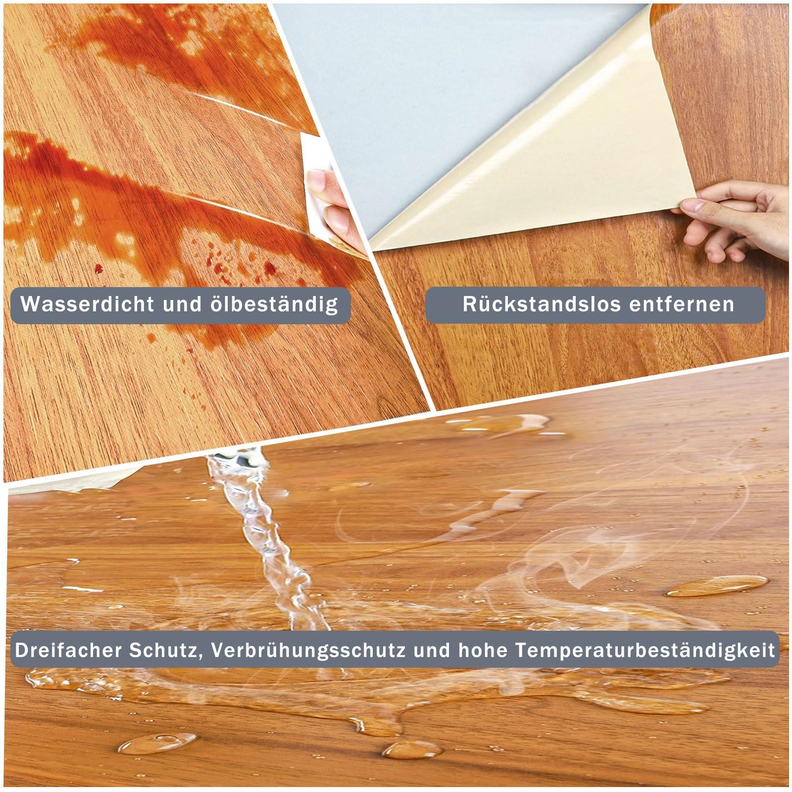 Samoprzylepna tapeta imitująca drewno Samoprzylepna folia PVC o wyglądzie drewna do blatów kuchennych, łazienkowych, wielu rozmiarów(Wählen 5,90 x 300 cm)