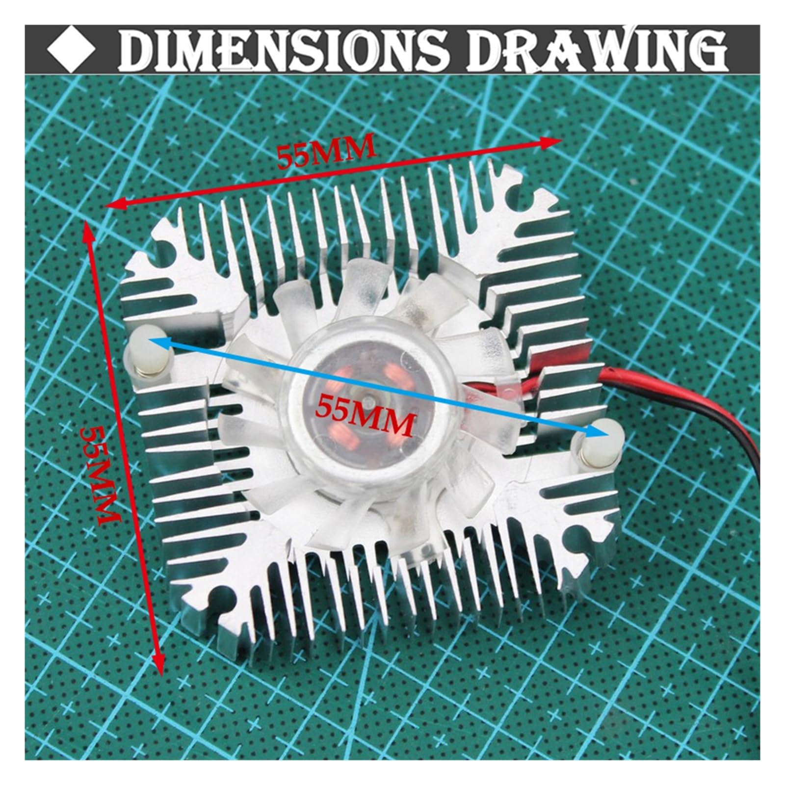 2 uds 55mm VGA Tarjeta gráfica Ventilador de refrigeración 5,5 cm Aluminio PC GPU VGA Tarjeta gráfica Enfriador disipador de Calor Ventilador a Agujero 55mm DC 12V 36mm Ventilador