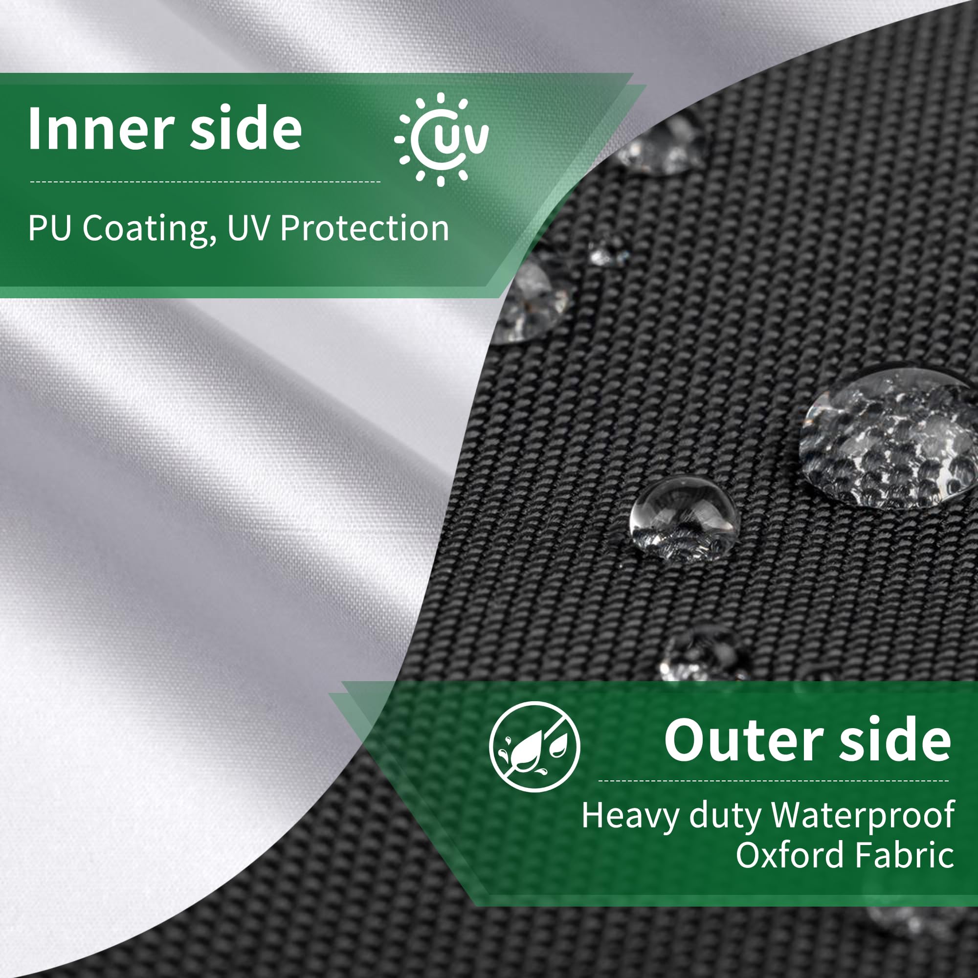 Housse de protection pour salon de jardin en forme de L, housse de protection pour salon de jardin en rotin imperméable pour canapé d'angle (Noire, 222x286x87x80/66cm)