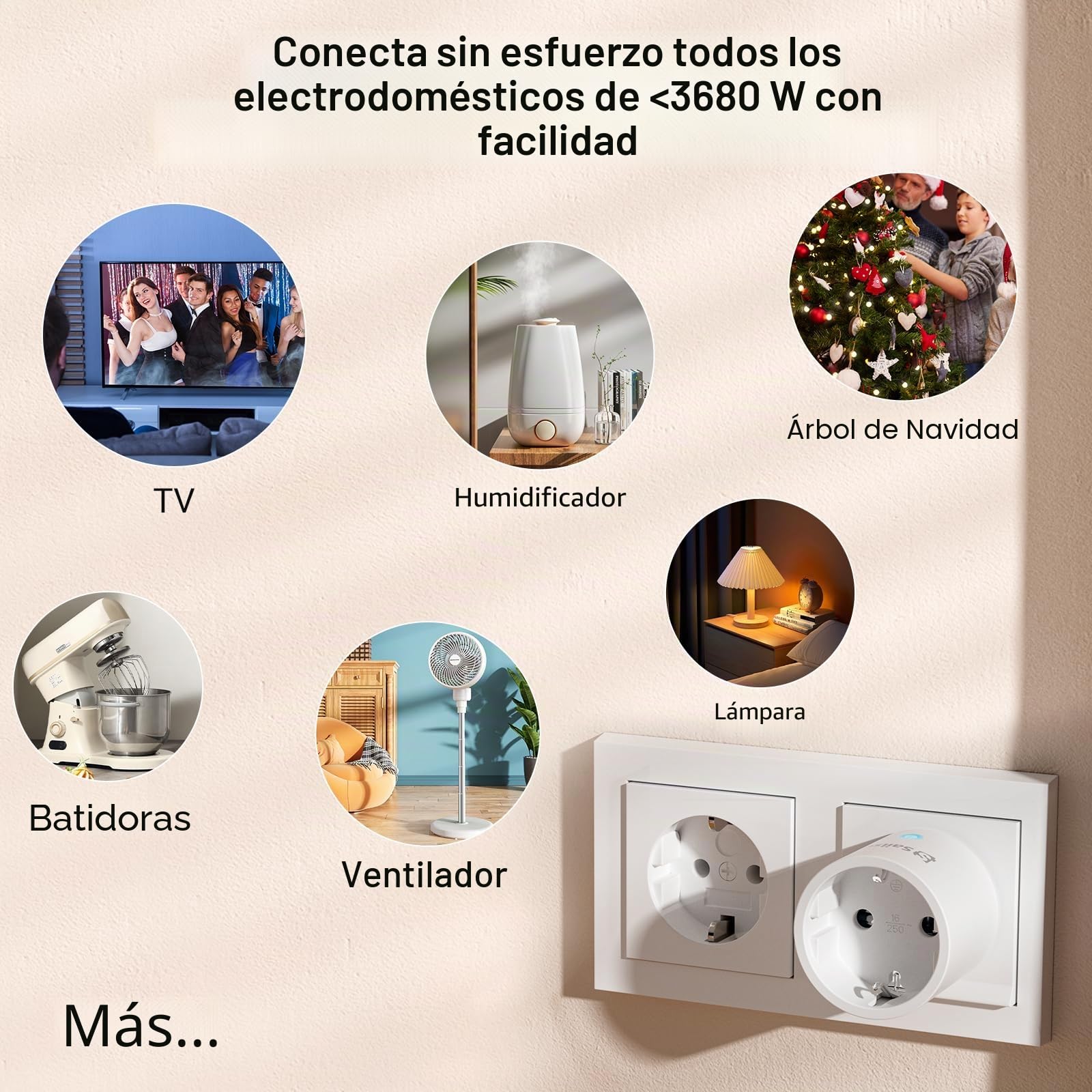Matter Enchufes Inteligentes con Consumo de Energía, Enchufe WiFi para Hogar Inteligente, Compatible con Apple HomeKit, Alexa y Google, Acceso Remoto, No Requiere Hub, Mini 2Pack