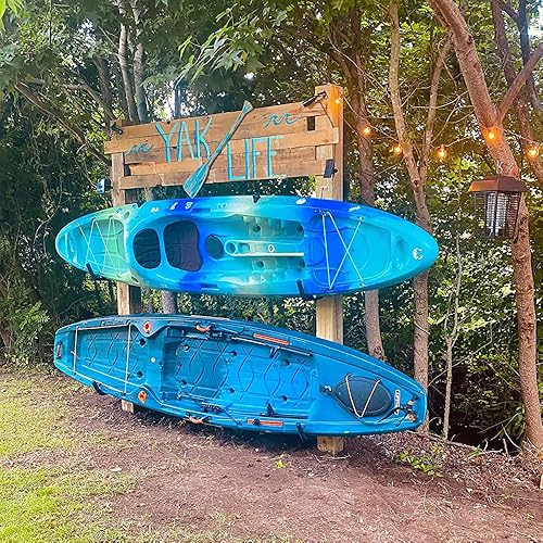 Miniatura 8 de Estante de almacenamiento para kayak de 3 agujeros, ganchos de garaje para colgar tablas de surf, tablas de remo, canoa, escalera, bicicleta, sillas