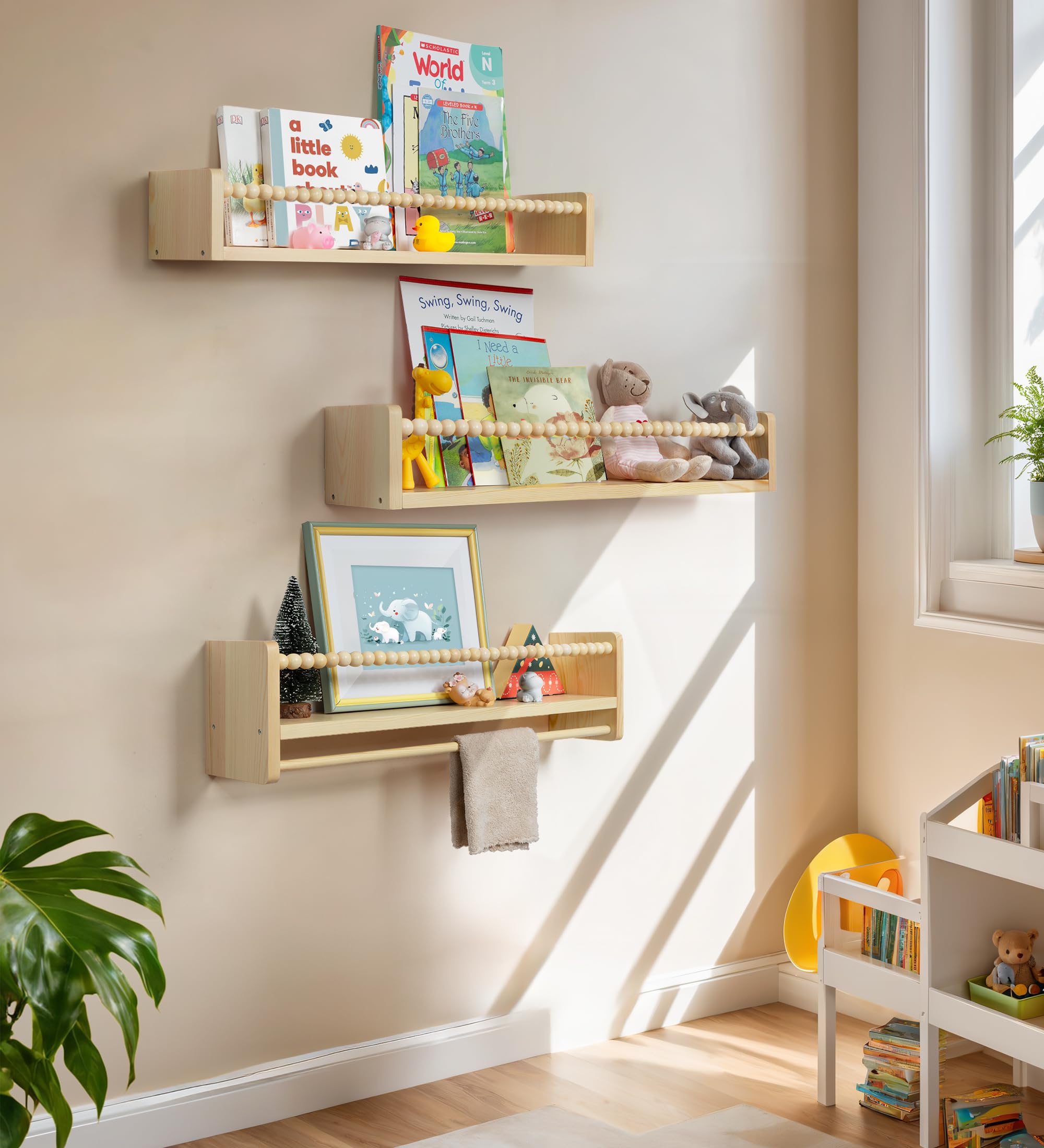 Bl Shelf Book Shelf For Children Maxpeuvon 24-inch Kids , Set Of Natural Pine ...