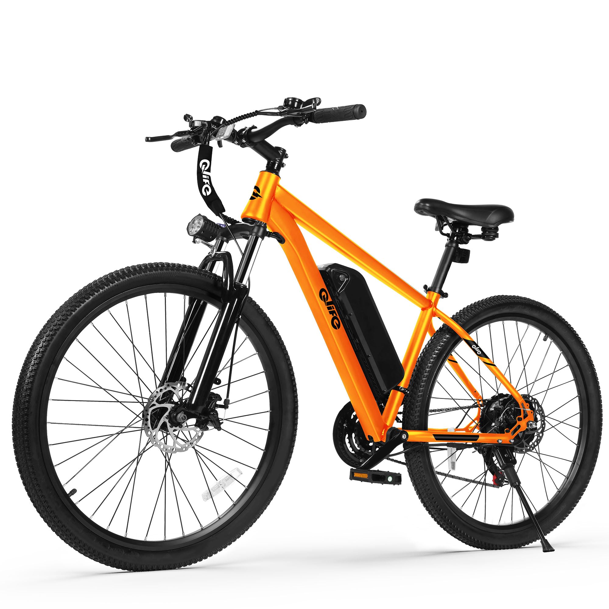 Qlife Racer Electric Bike for Adults - 21-Speed Mountain Lightweight Ebike with Peak 750W 22MPH Brushless Motor, 375Wh Removable Battery, 26X2.1 Tire Step Over E-MTB, Up to 40 Miles