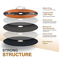 Vista 4 de Paquete de 10 ruedas de corte de 9 pulgadas, rueda de corte de 9 x 0.075 x 7/8 pulgadas, disco de corte de metal y acero inoxidable apto