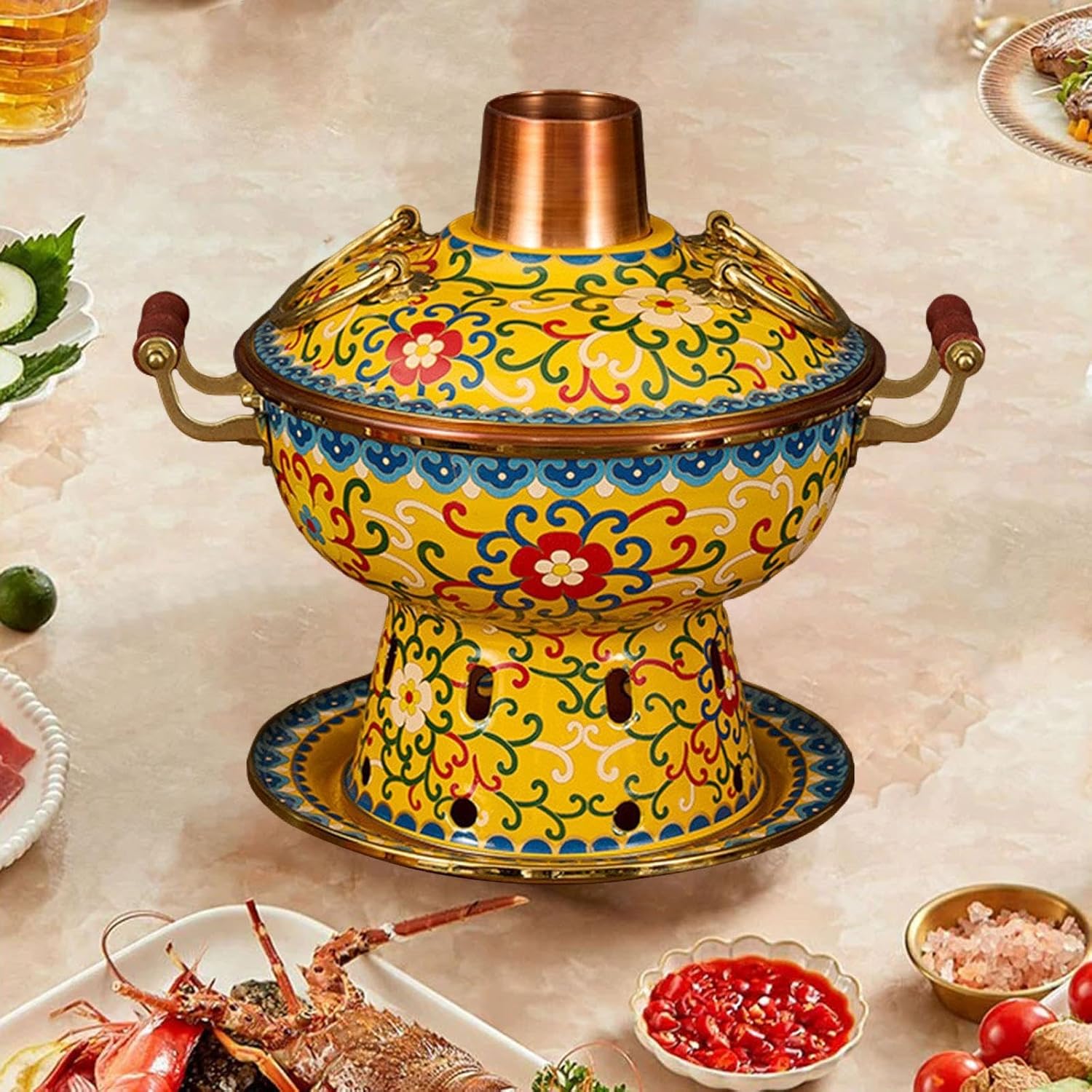 中国の伝統的な北京料理鍋鍋シャブポット多機能ホットポットクッカー