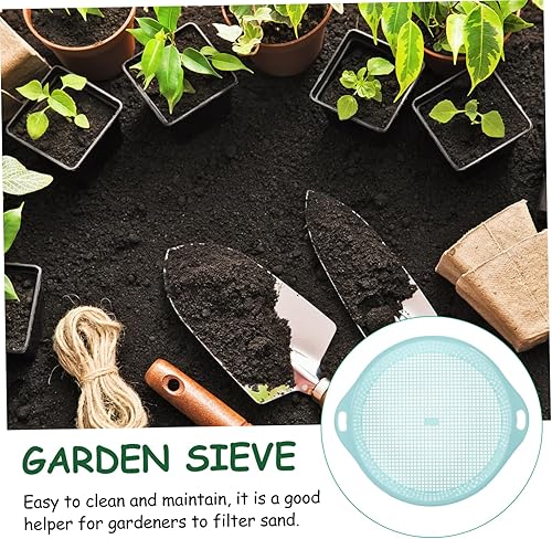 Miniatura 3 de Happyyami Tamiz de suciedad para jardín, tamiz de plástico para suelo, tamiz de suelo, filtro de malla, tamiz de suciedad con mango, herramienta de