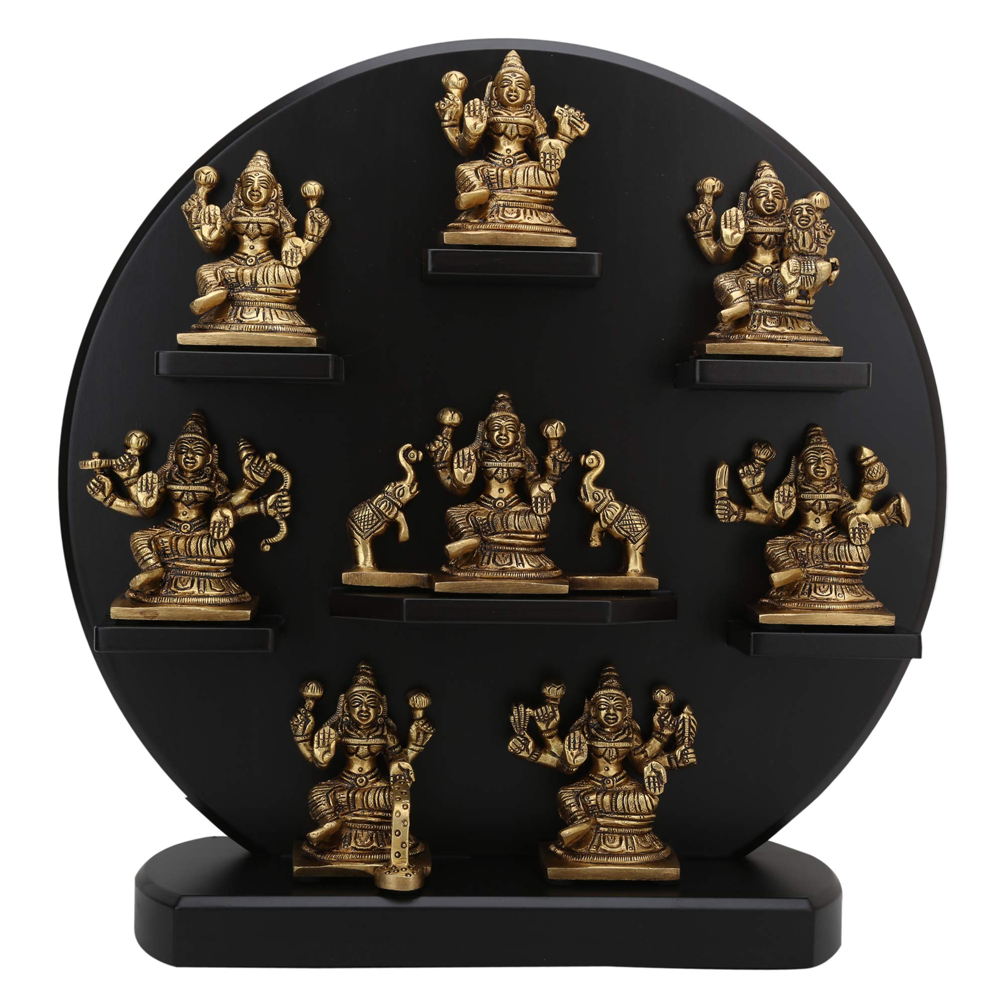 Ashta Lakshmi Brass Statues - 8 Forms of Lakshmi - Astlakhsmi Goddess of Wealth - Hindu Fortuna - Good Fortune, Fertility & Prosperity