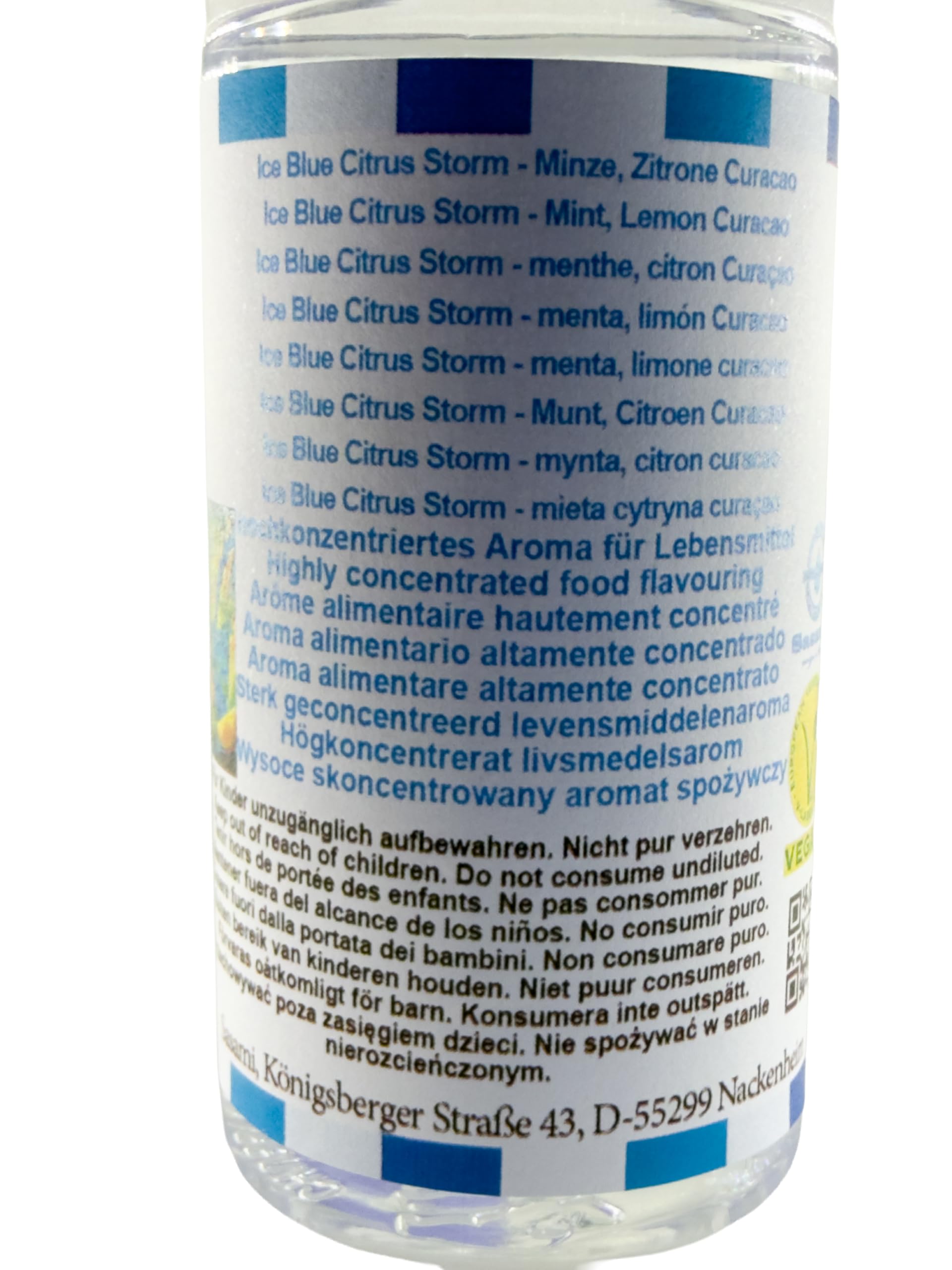 Ice Blue Citrus Storm - Minze, Zitrone Curacao Aroma Konzentrat - Vegan - Sasami - 100ml