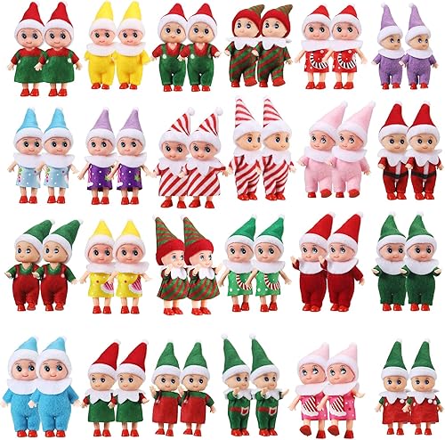 Leitee Muñeca elfo diminuta, mini elfos, lindo juguete de elfo de peluche, decoración de elfo en miniatura, calcetín de peluche de Año Nuevo (24 disponible en Yaxa Peru