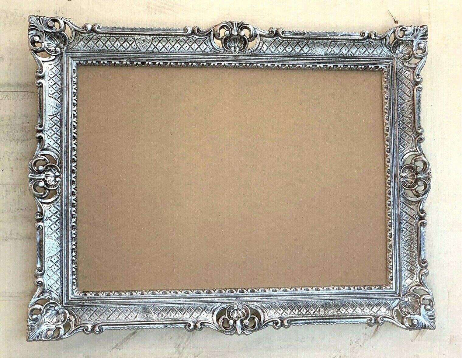 XXL antyczny wygląd z ornamentami, luksusowa ramka na zdjęcia, barokowa, antyczna srebrna 50 x 70 cm, przepychana ramka w stylu antycznym, 70 x 90 cm, obraz na zdjęcia, ramka ślubna, styl vintage 3057