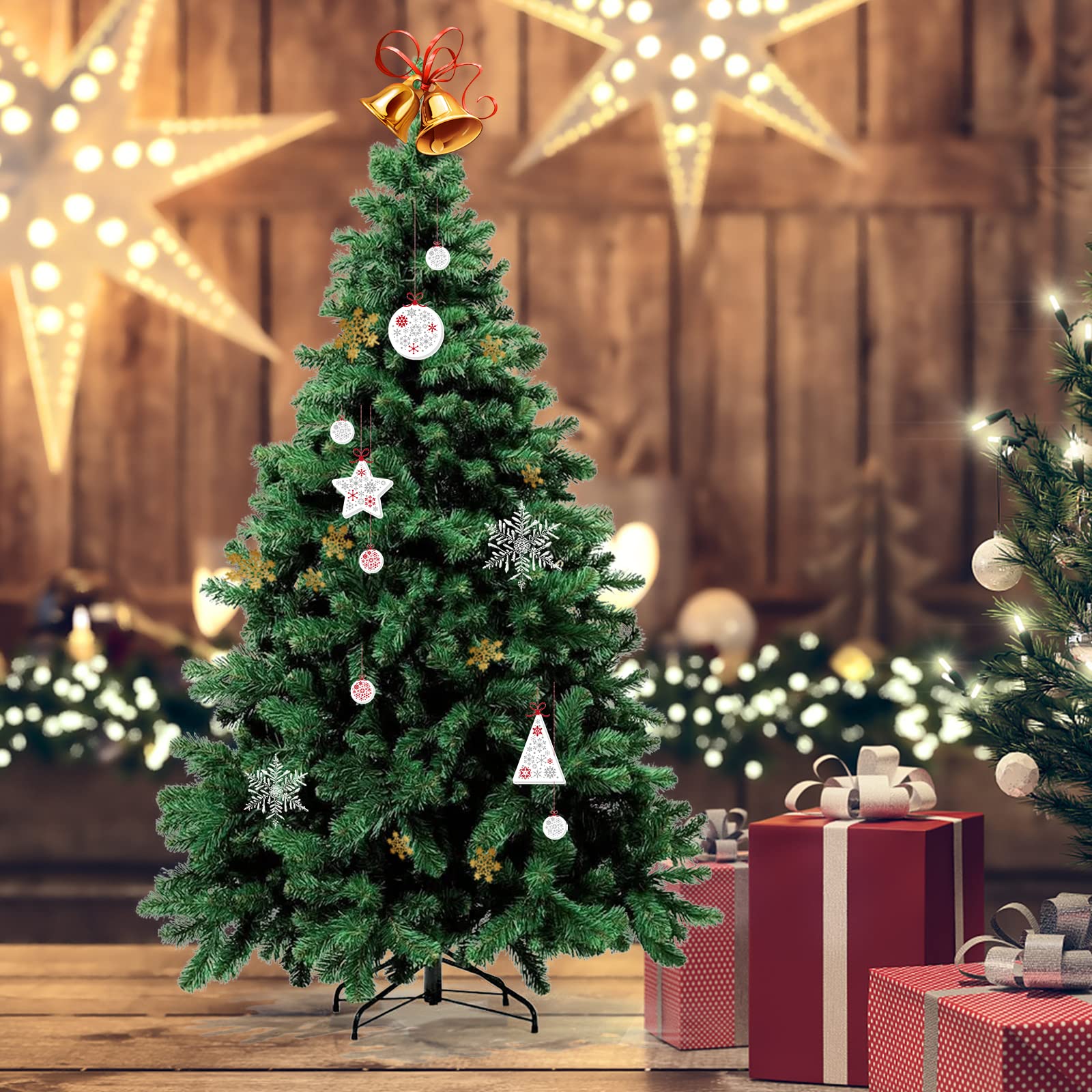 Hainue Supporto per Albero di Natale, Stabile Supporto per Albero di Natale, 35 cm, in Metallo con Piedini in Gomma, Grande per Interni ed Esterni, Decorazione Natalizia