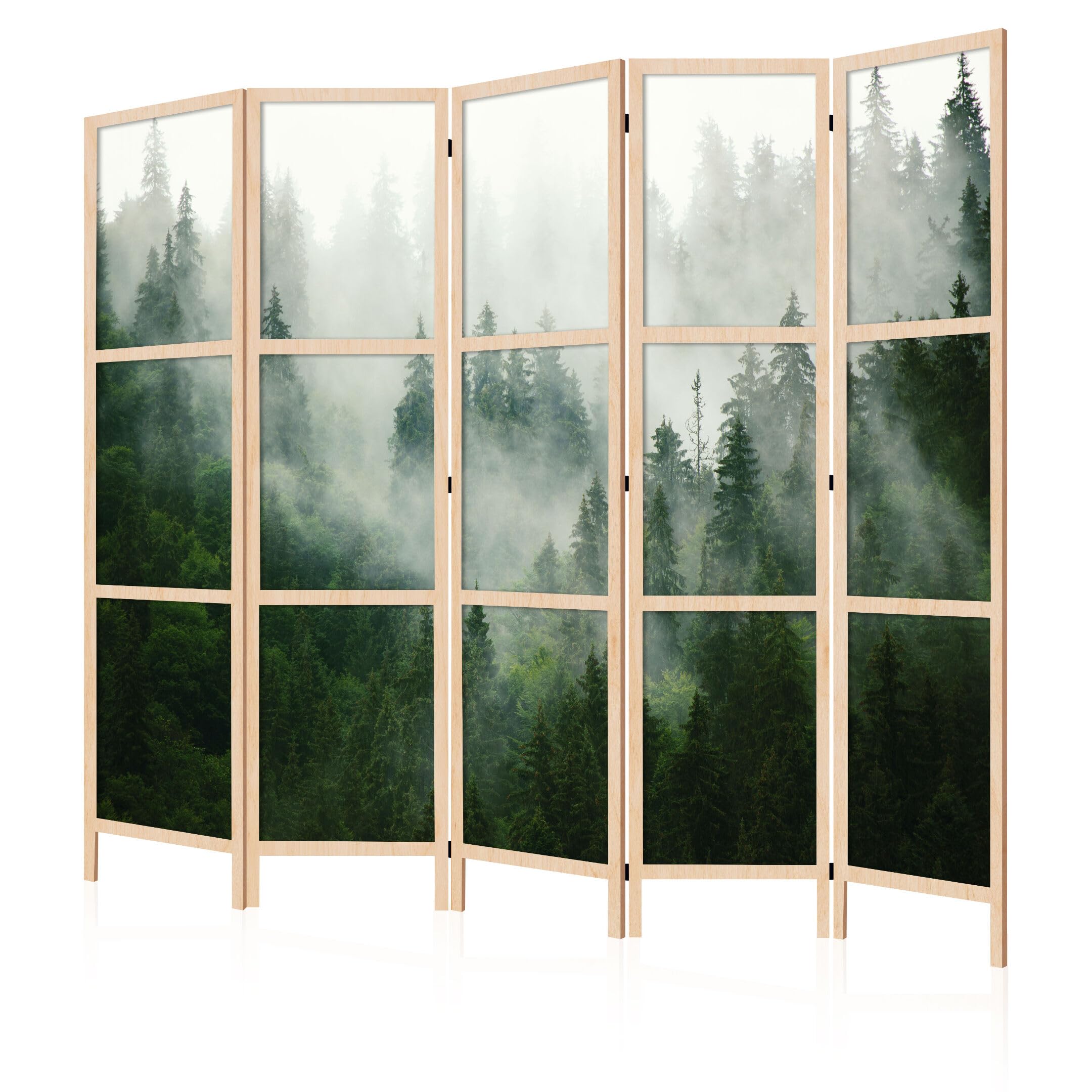 Japanische Trennwand Paravent Raumteiler 225x172 cm Wald 11