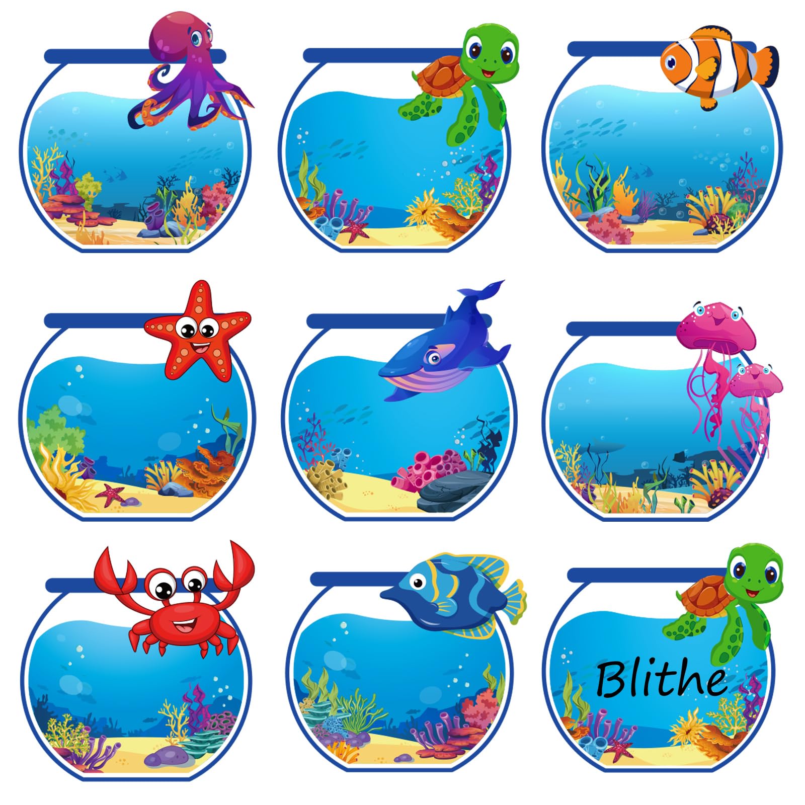 Free Printable Ocean Name Tags Free Printable Ocean Name Tags