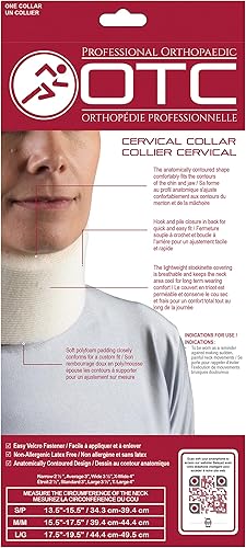 Miniatura 7 de OTC Cervical Collar, Soft Contour Foam, Neck Support Brace, White Narrow 2.5" Depth, Medium